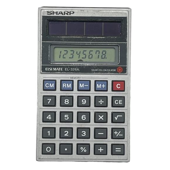 Sharp Other - Sharp ELSI Mate EL-326A Solar Calculator Vintage 8-Digit LCD Retro 1980s Japan